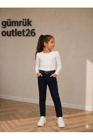 Kız Çocuk Gabardin Pantolon Lacivert