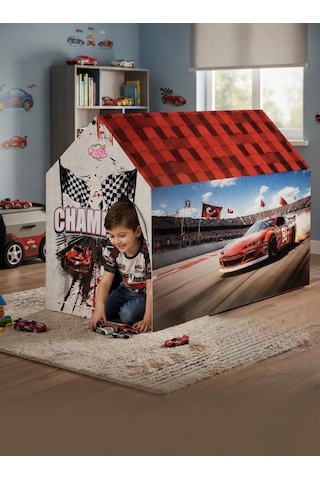 Şampiyon Arabalar Çocuk Oyun Çadırı 100 X 100 Cm Ev Ve Bahçe İçin Eğlenceli Oyun Evi Çok Renkli