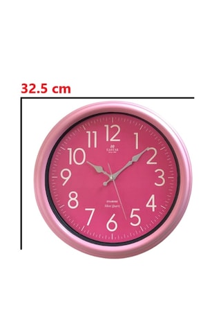 Eastar E3334 Modern Sıcak Pembe Sessiz Duvar Saati Pembe