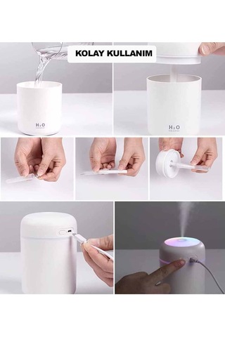 H-17 Renkli Led Işıklı Hava Nemlendirici - Sessiz Ve Etkili Nemlendirme