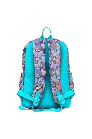 Coral High Kız Çocuk Pastel Renkli Kelebek Desenli İlkokul Sırt Çantası Dört Bölme 33206 Lila