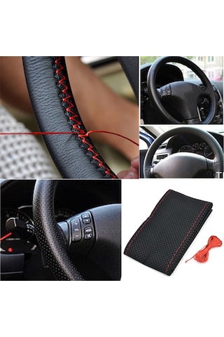 Otokılıfcı Sarmalı Dikmeli Noktalı Model Deri Direksiyon Kılıfı
