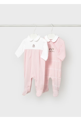Mayoral Yenidoğan Kız Bebek İkili Tulum Set Pembe Pembe
