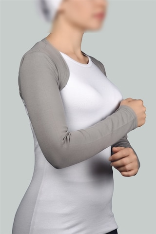Altobeh Uzun Kollu Kadın Tesettür İçe Giyilen Bolero - Gri Çok Renkli