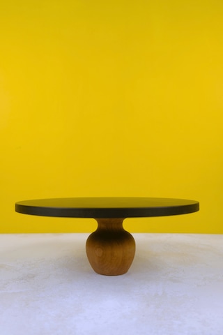 30 Cm Mdf Siyah Tabak Nar Model Ahşap Ayaklı Pasta Sunum Tabağı