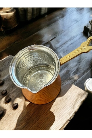 Bakır Çekiç Dövme Küçük Boy Cezve