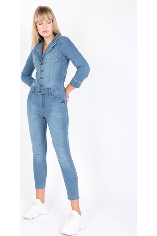 Kadın Mavi Jean Tulum Pantolon