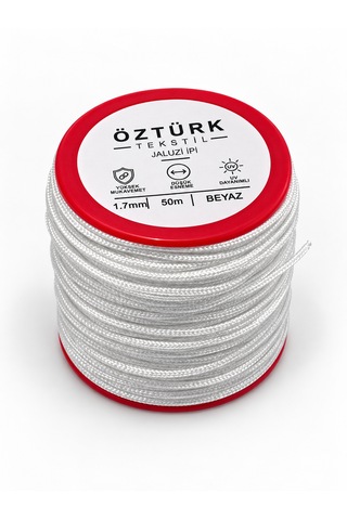 1.7 Mm Jaluzi, Stor Ve Katlamalı Perde İpi 50 Metre Polyester Beyaz