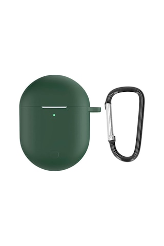 Koodmax Xiaomi Redmi Buds 3 Pro / Airdots 3 Pro Uyumlu Silikon Kılıf + Metal Kopça - Yeşil
