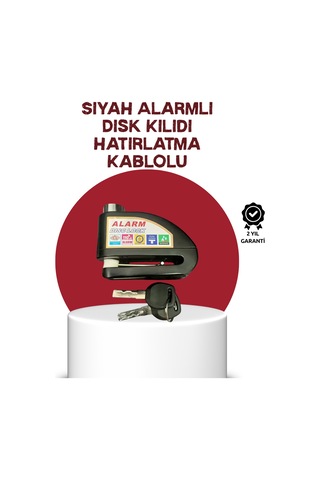 Lexroo Güvenlik Sensörlü Alarmlı Disk Kilidi Motosiklet Ve Bisiklet İçin Standart