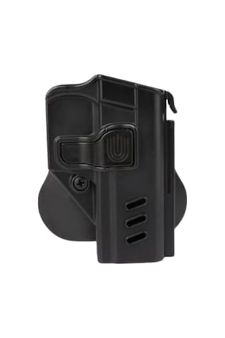 Delikli Örme Palaska - Kilitli Taktik Silah Kılıfı Ve Taktik İkili Şarjörlük 3 Lü Set Siyah