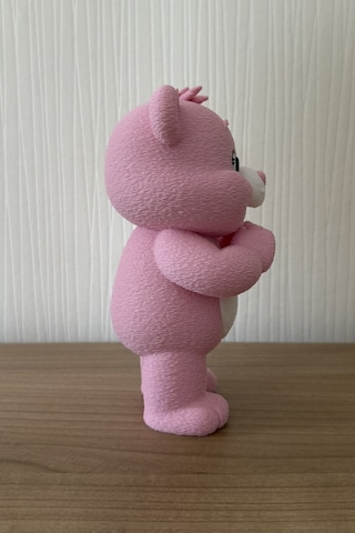 Sevimli Pembe Ayıcık Figür Kalp Tutan Dekoratif Biblo Masa & Raf Süsü Hediye İçin İdeal