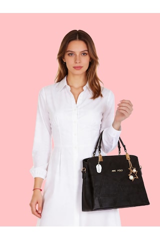Westbag Kadın Butterfly El Ve Omuz Çantası Kol Çantası Charm Detaylı Siyah