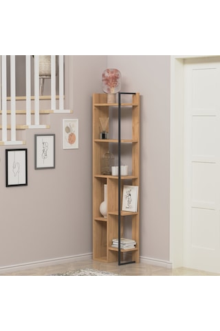 Lagomood Simge Köşe Kitaplık Meşe