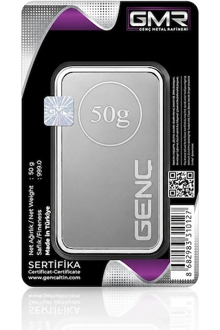 Agakulche 50 Gram 999.0 Ayar Gmr Külçe Gümüş