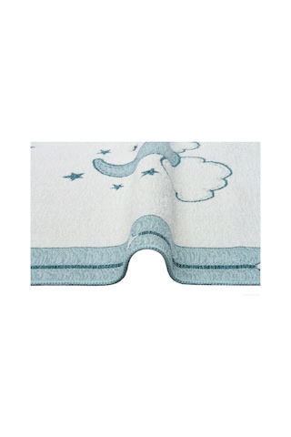 Eko Halı Noa Baby Nb 01 Blue Yıkanabilir Çift Taraflı Yumuşak Dokulu İnce Çocuk-bebek Odası Halısı Mavi Beyaz