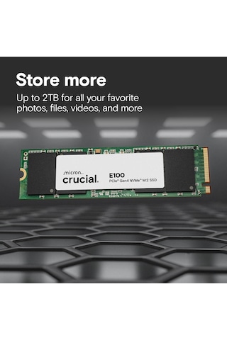 Crucıal Ct1000e100ssd8, E100, 1tb, 5000/4500, Gen4, Nvme Pcıe M.2 2280, Ssd