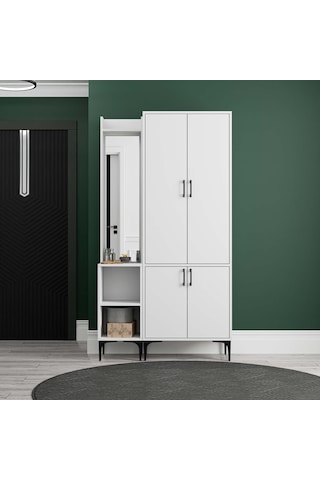 Set 5040-5030 Royal Sol Aynalı 4 Kapaklı 5 Askılı 2 Raflı Portman