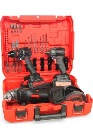 Specco BS20V-002SET Kömürsüz Akülü 3'lü Set - 40 Parça Aksesuar Seti