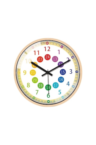 Çocuk Odası İçin Renkli, Pille Çalışan, Sessiz Dekorasyonlu Çocuk Duvar Saati B Diğer