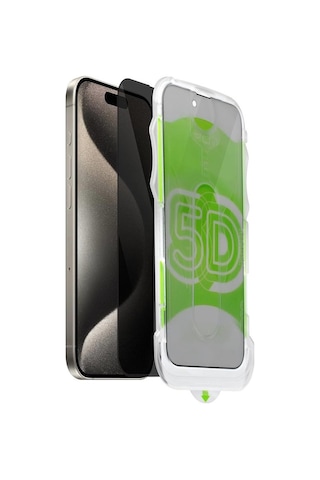 Ennar Apple Uyumlu iPhone 17 Pro Max Kolay Uygulama Aparatlı Tam Kapatan Hayalet Kırılmaz Cam