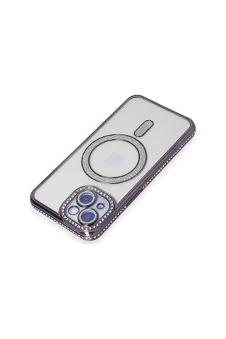 Mey İthalat Apple iPhone Uyumlu 15 Kılıf Joke Simli Magneticsafe Kılıf - Derin Mor