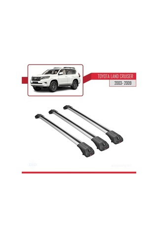 Toyota Land Cruiser 2003-2009 Arası İle Uyumlu Ace-1 Ara Atkı Tavan Barı Gri 3 Adet Bar