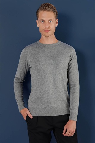 Efor Tr 858 Slim Fit Gri Klasik Triko Gri