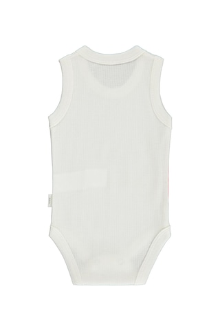 Civil Baby Tavşkan Baskılı 0-3 Yaş Çıtçıtlı Badi - Ekru