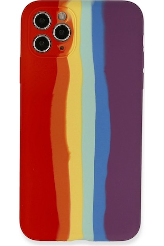 Newface Apple iPhone Uyumlu 11 Pro Kılıf Ebruli Lansman Silikon Semeglbl - 64 - Kırmızı-mor