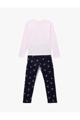 Koton Pamuklu Bisiklet Yaka Uzun Kollu Pijama Takımı Lacivert Desenli 6wlk40141mk Lacivert Desenli