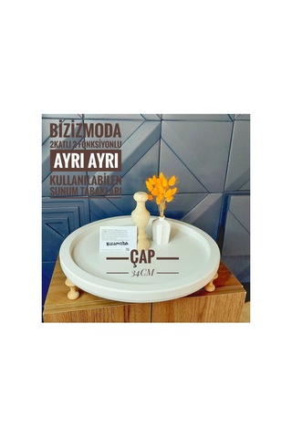Katlı Ayaklı Servis Sunum Tepsisi Tabağı Cupcake Standı Pasta Kek Standı T Diğer