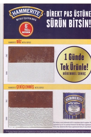 Hammerite Direkt Pas Üstü Metal Boyası 2,50 Lt Düz