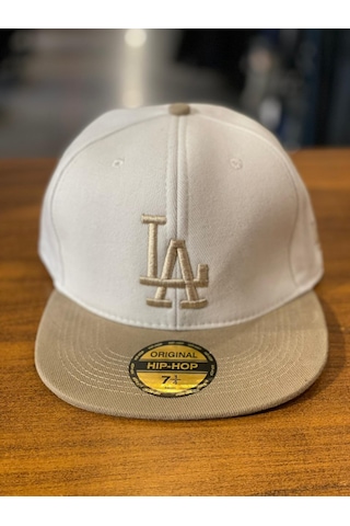 La Lakers Beyaz Bej Hiphop Snapback Rapper Basket Cap Şapka
