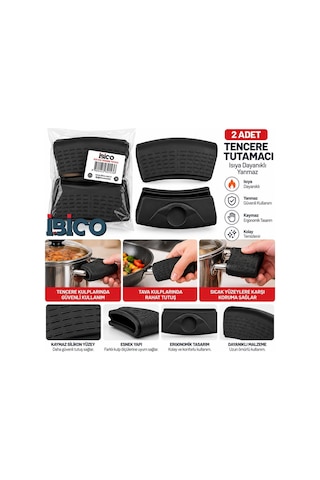 İbico K22-018 2'li Silikon Tencere Tutacağı Siyah- 24'li Paket