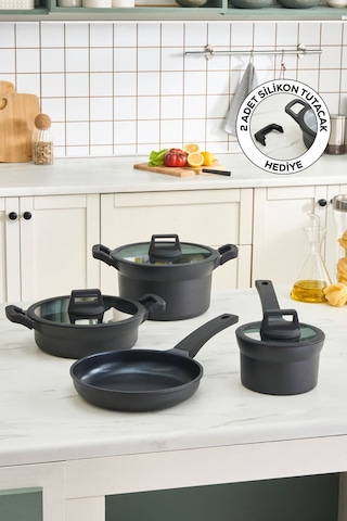 Karaca Biodiamond Riga İndüksiyon Tabanlı 7 Parça Döküm Tencere Seti