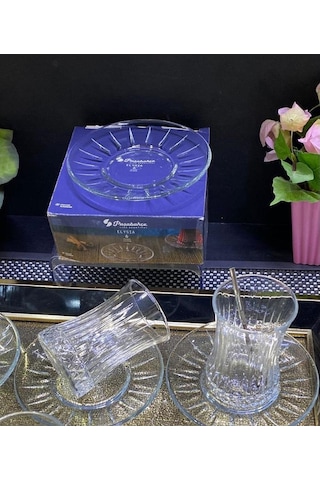Paşabahçe 54731 Elysia 6lı Çay Tabağı Şeffaf