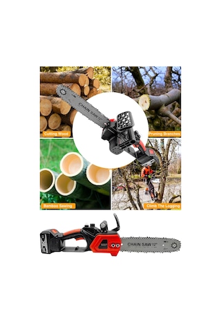 58v5 30 Cm Palalı Şarjlı Ağaç Kesme Hızar Bıçkı Testere Dal Budama Makinesi