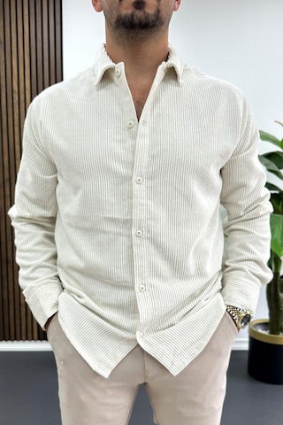 Erkek Kadife Kumaş Gömlek Beyaz Edw415 Beyaz