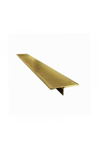Kapı Eşik T Profili İnoks Parlak Gold 4 Cm Eninde 244 Cm Boyunda + Montaj Silikonu Hediye