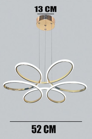 3 Renk Kumandalı Orkide Ledli Avize Büyük Salon Avizesi Rose Gold