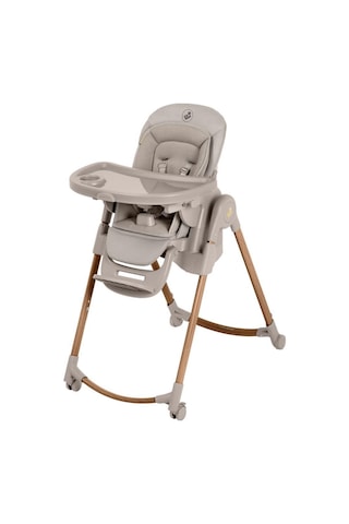 Maxi-Cosi Minla Plus 6'sı Bir Arada Ahşap Görünümlü 4 Tekerlekli Mama Sandalyesi Beige