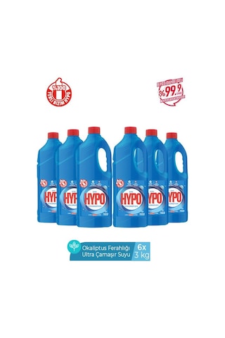 Hyper Hypo Ultra Kıvamlı Çamaşır Suyu Okaliptus 6 x 3 KG