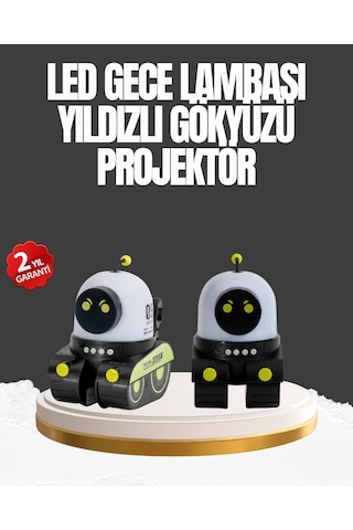 Hubrendy Tekno Çocuk Odası İçin Müzikli Ve Işıklı Robot Projektör AÇIK GRİ KAHVE KARIŞIMI