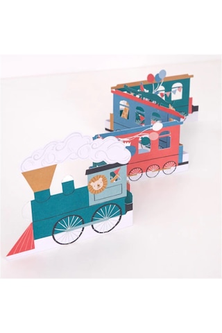 Meri Meri - Birthday Train Concertina Card - Doğum Günü Treni Tebrik Kartı