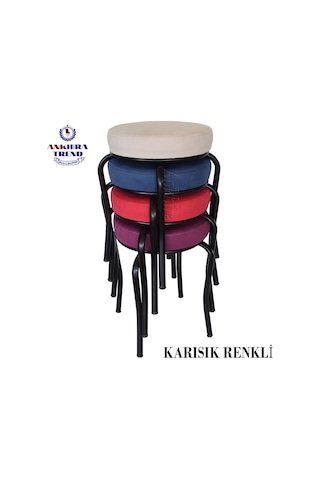 Siyah Ayaklı 4 Adet Mutfak Balkon Taburesi