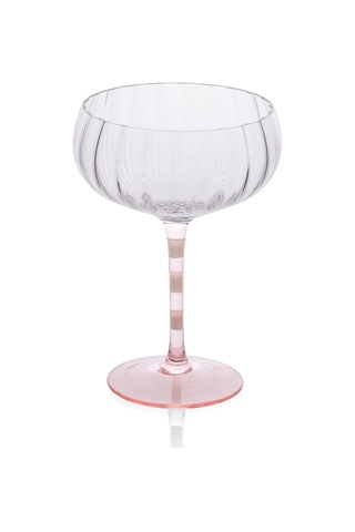 The Mia Ayaklı Cam Dondurma Kasesi Pembe Beyaz 240 Ml