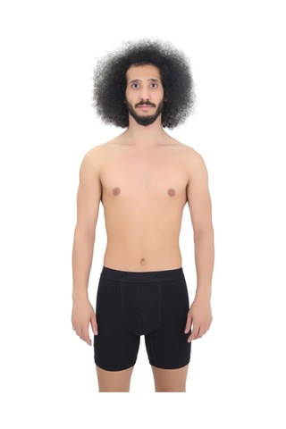 Cnt Erkek Uzun Paça Likralı 3'lü Boxer Premium Paket Gümüş Boxer Siyah Siyah