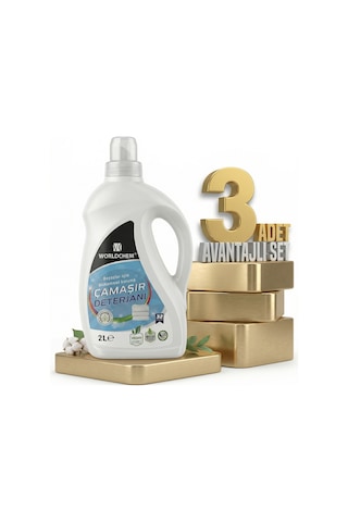 Worldchem Çamaşır Detarjanı Sıvı Beyazlar 3x2 Lt 2 L