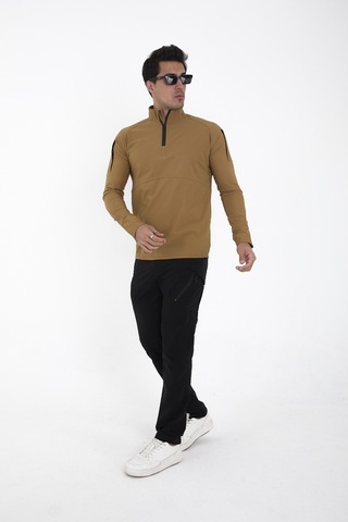 Camp Scoutland Camp136 Outdoor Tactical Su iticili Erkek Hardal Taktik Sweatshirt Hardal